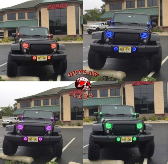 1997-2017 Jeep Wrangler Double Halo Headlights