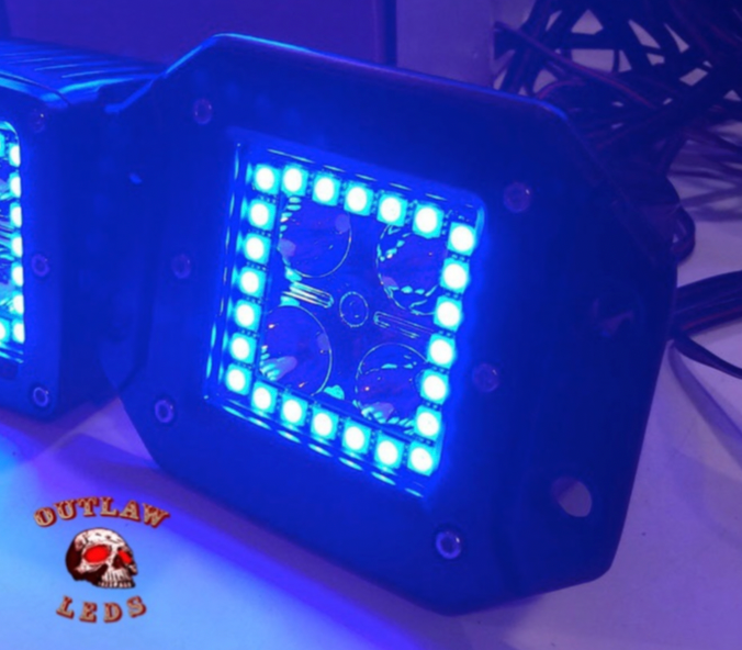 3x3 Inch Flushmount Pods With Color Changing Halos Set