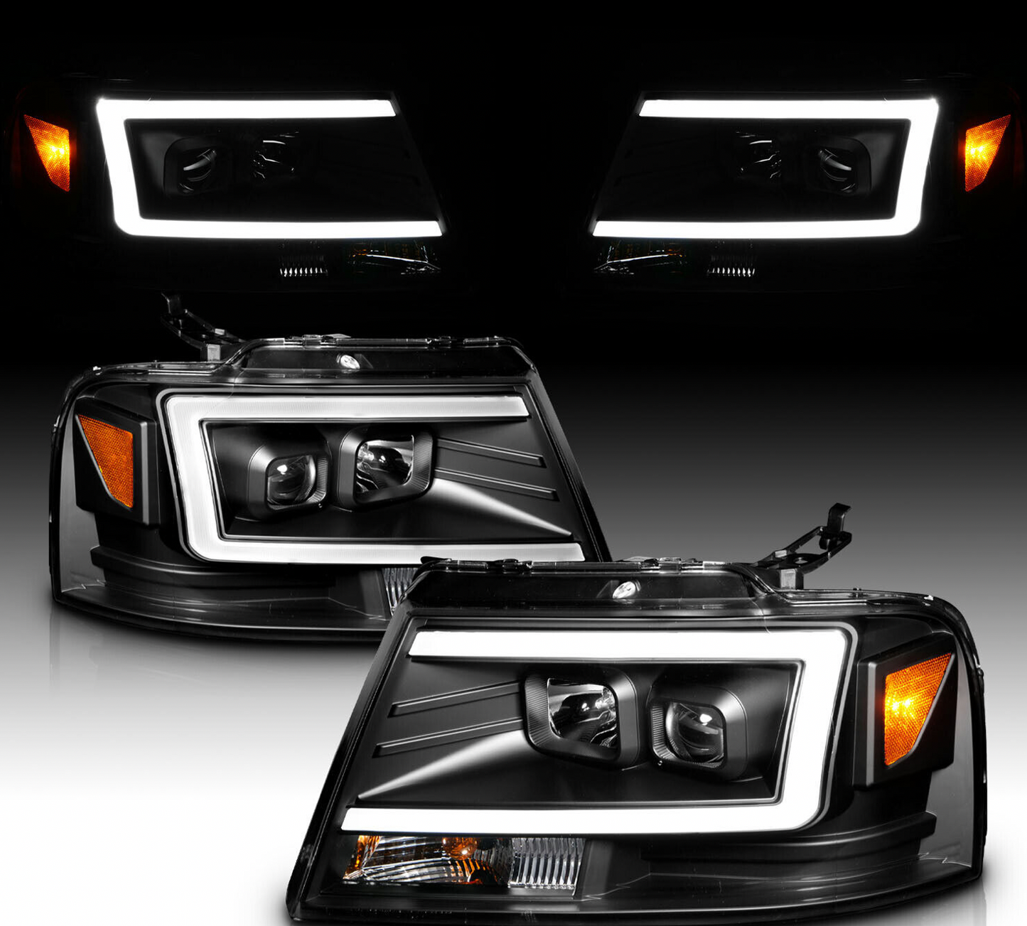 2004-2008 Ford F150 C Bar Projector Headlights
