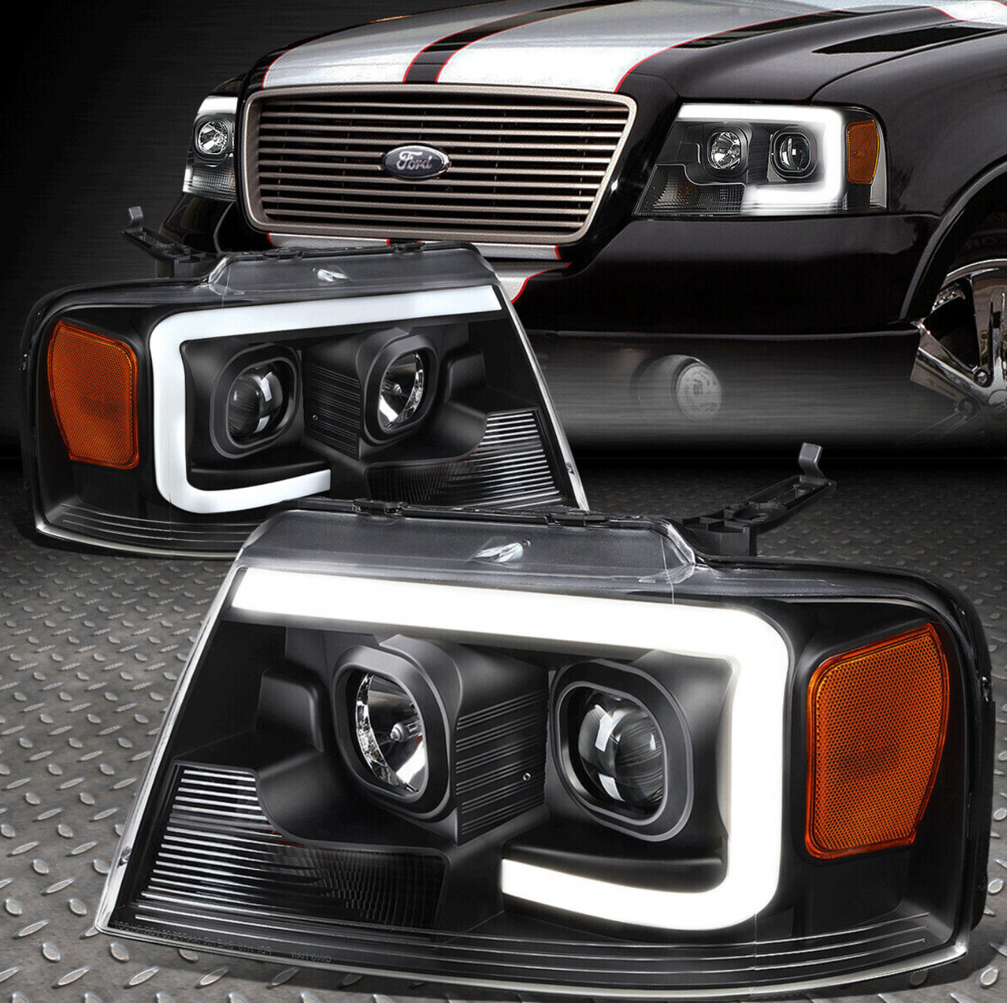 2004-2008 Ford F150 Bar Style Projector Headlights