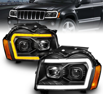 2005-2007 Jeep Grand Cherokee Bar Style Switchback Headlights