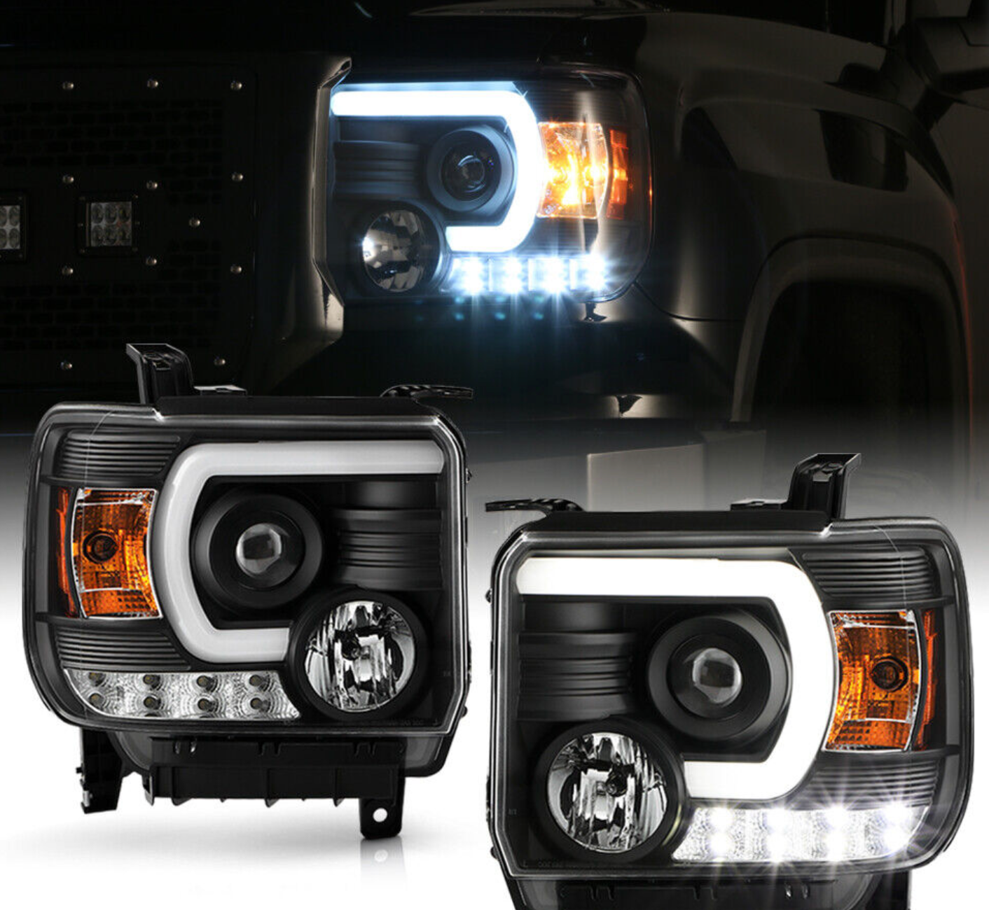 2014-2018 GMC Sierra HD Bar Style Projector Headlights